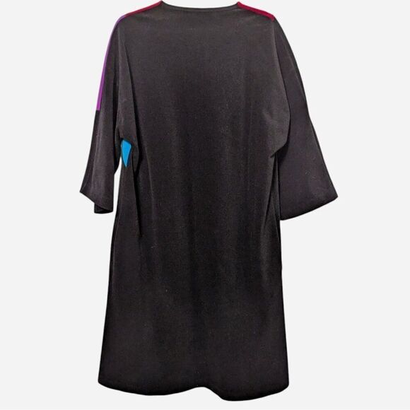 VTG Vanity Fair Color Block Black Zip Velour Robe House Coat Dressing Gown No Sz - Picture 2 of 11